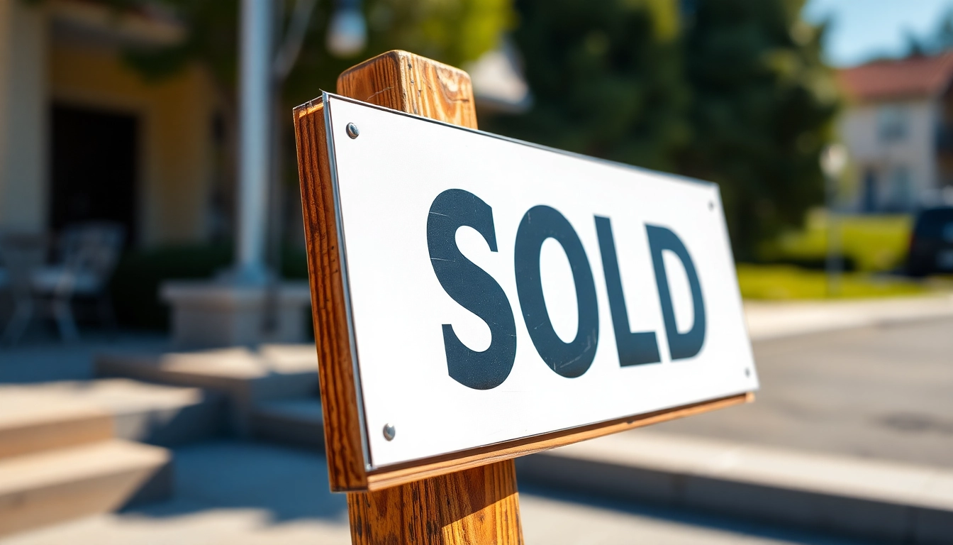 Bright red sold sign featuring bold lettering and a polished finish, perfect for real estate listings and marketing.