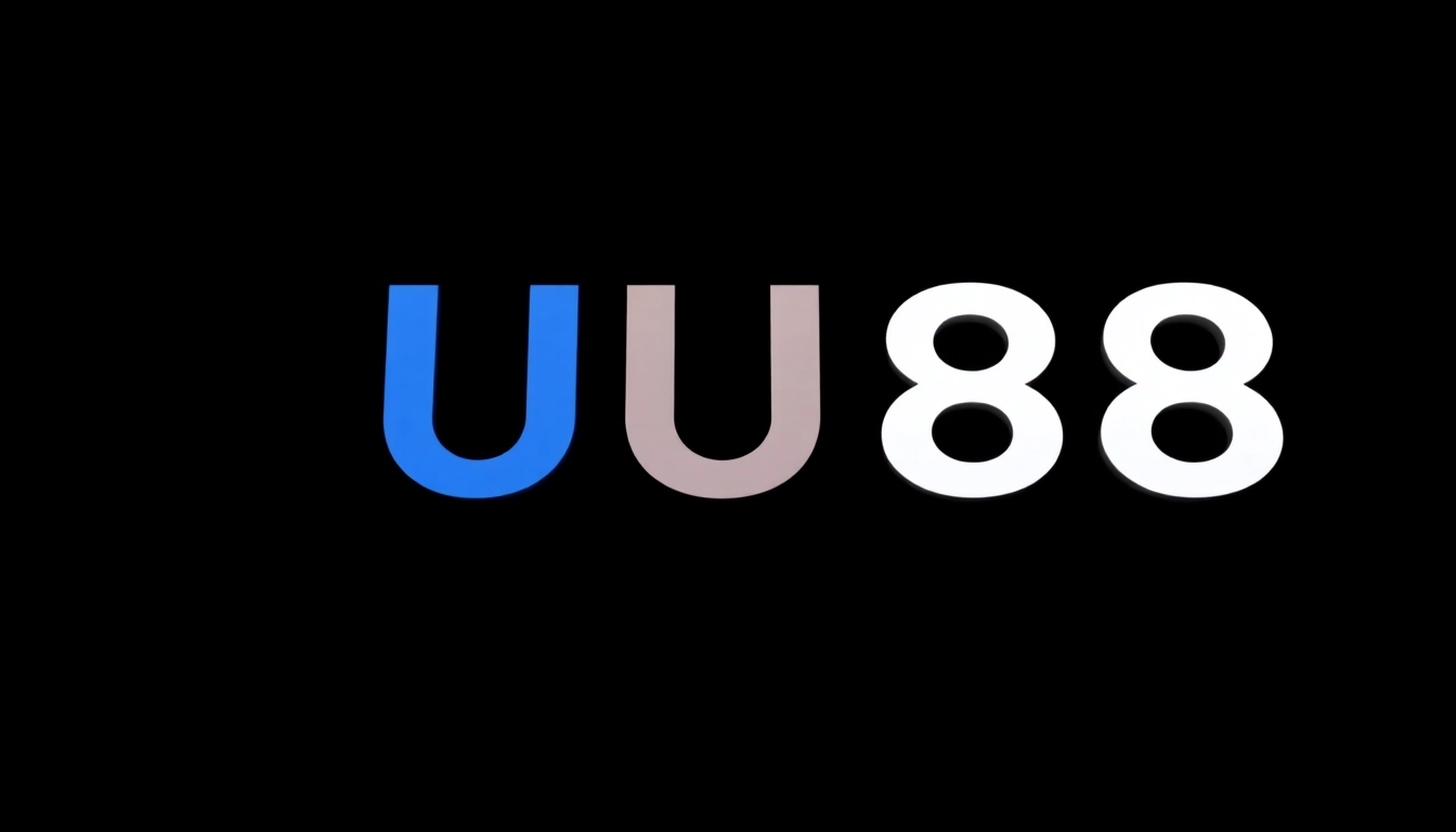 Dynamic visual showcasing UU88 branding with a sleek, modern logo highlighting trust and innovation for online casino platforms.