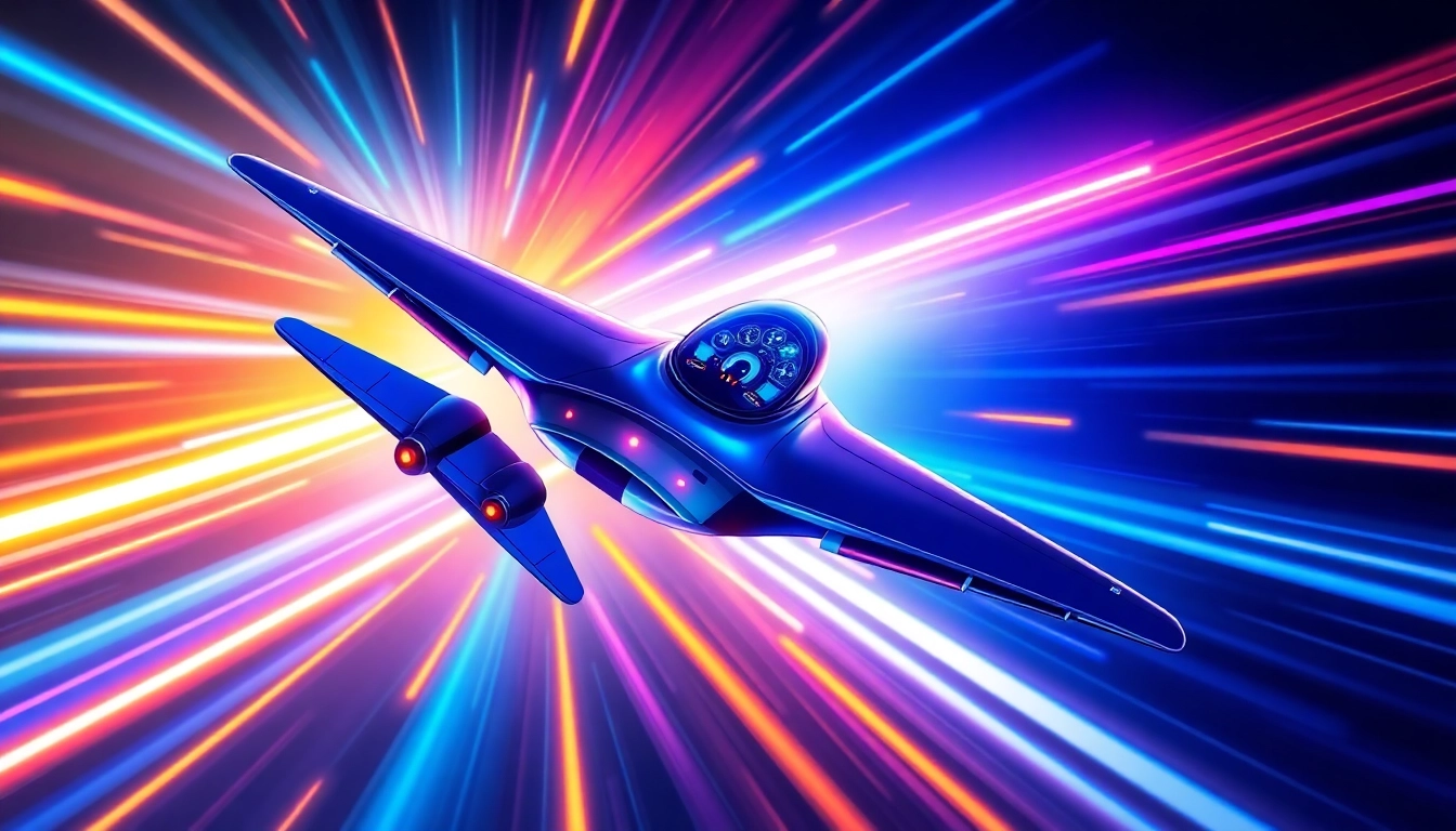 The Aviator Game showcases thrilling gameplay with an airplane flying amidst neon effects, emphasizing skill and strategy in online betting.