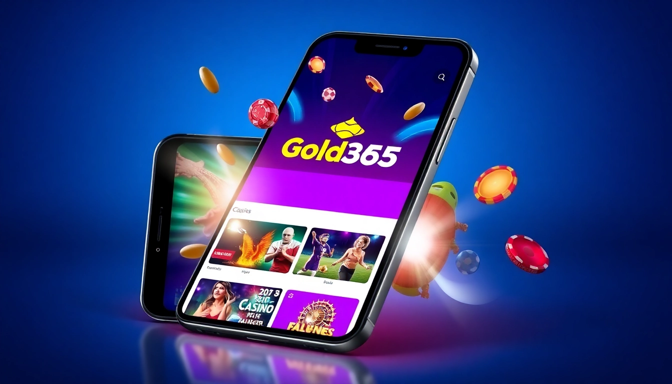 Gold365 app on smartphone seamlessly showcasing sports betting and casino games for quick, secure online gambling experience.