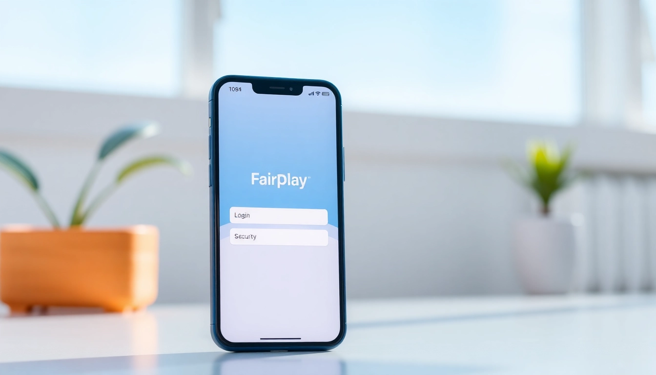 Fairplay login screen on mobile device showcasing secure access with clear fields and branding, emphasizing easy login for sports betting users.