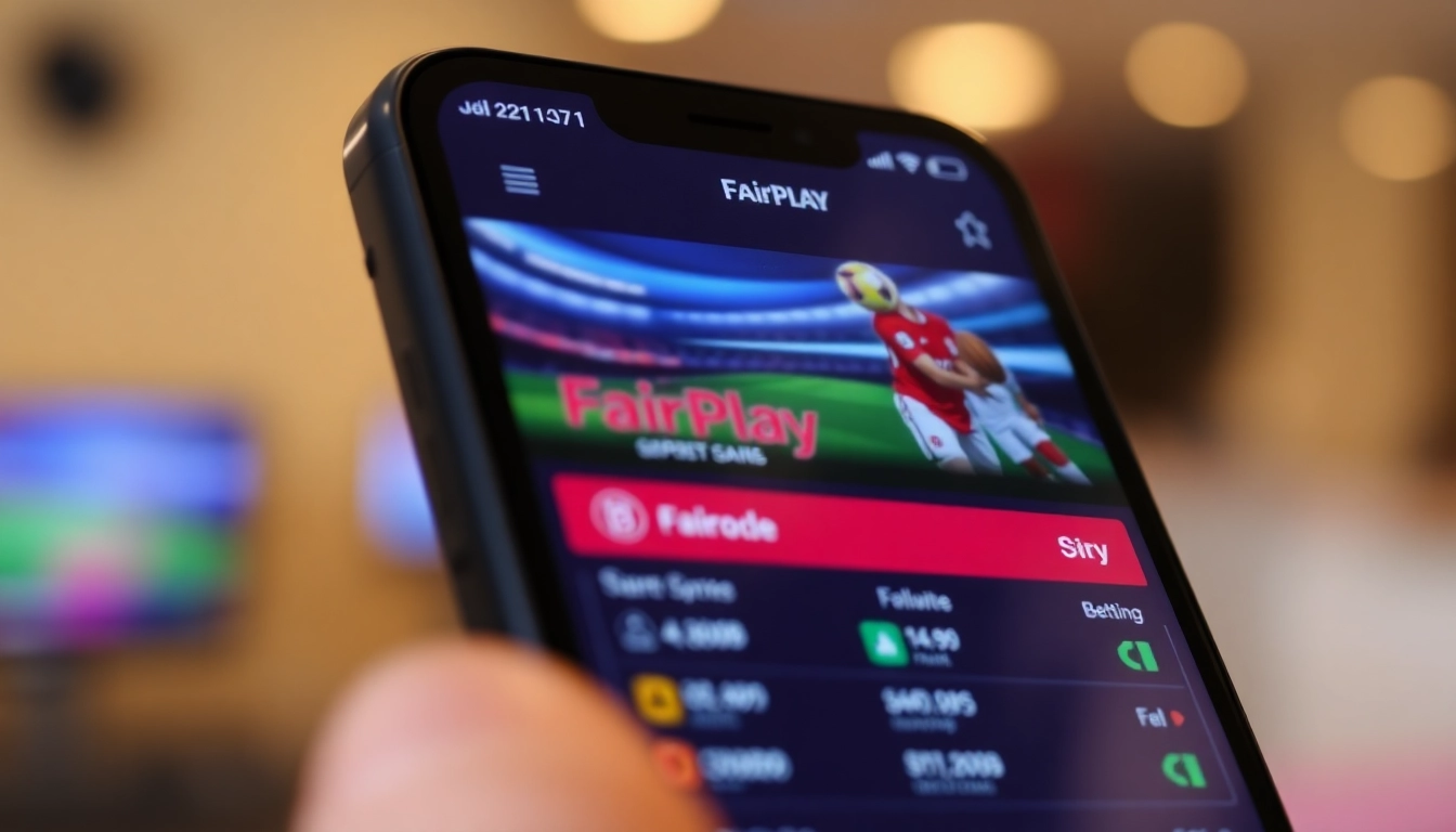 Using the fairplay app to place live sports bets on your smartphone with quick transaction options and live scores accessible.