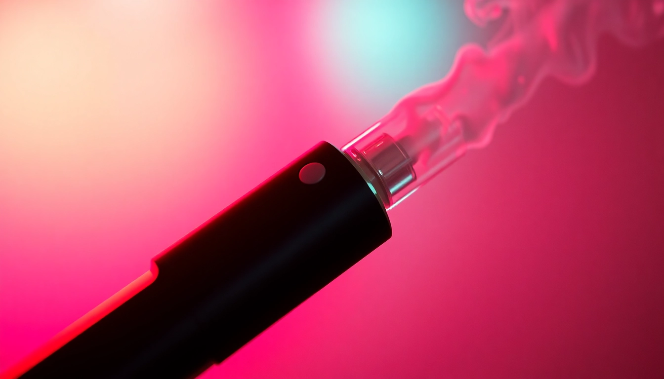 Modern E-Zigarette device releasing vapor, highlighting design and cloud production for vaping