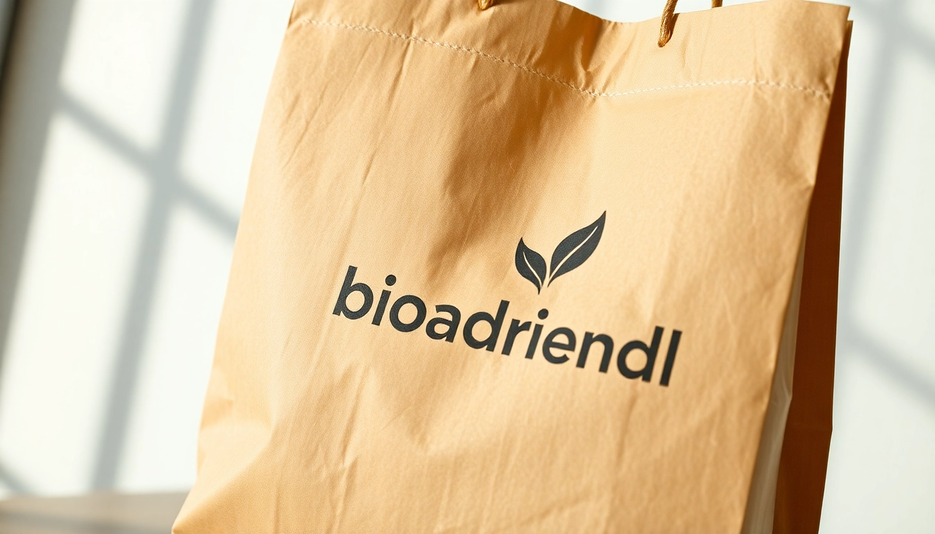 Showcase of a torba papierowa being filled with fresh produce, highlighting eco-friendly