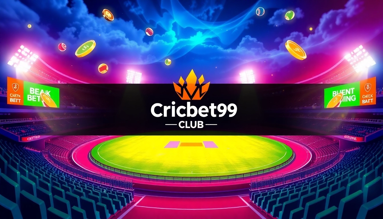 Engaging image highlighting Cricbet99 club with cricket betting and casino elements for online