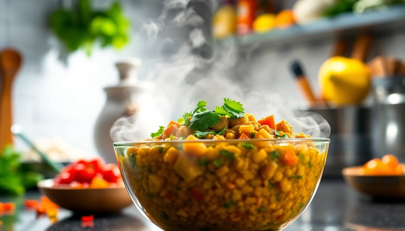 Ready to Eat Dal Fry served in a bowl with fresh herbs, spices, and steam rising, emphasizing